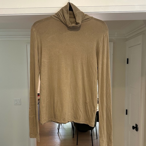 Mijeong Park Lightweight Beige Long Sleeve Roll Neck Top - Size L - Picture 1 of 12